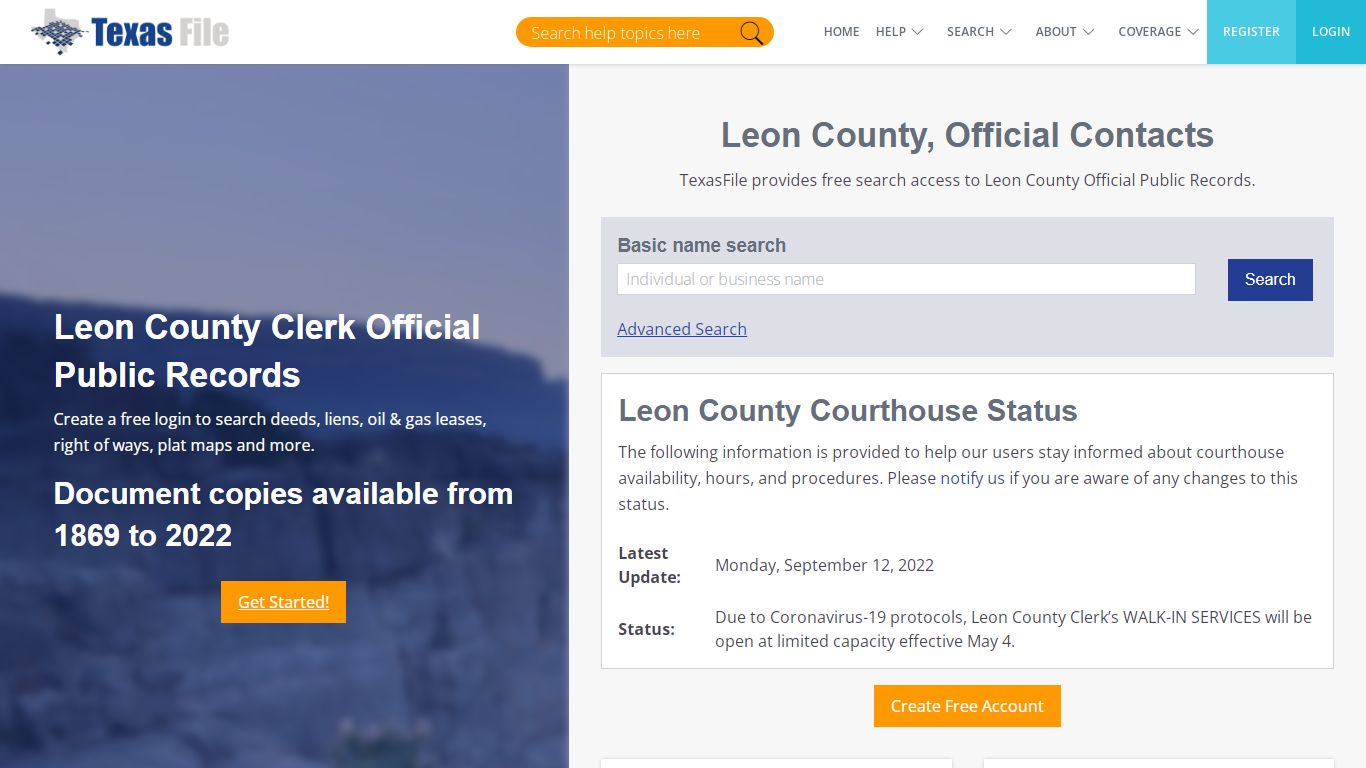 Leon County Clerk Official Public Records | TexasFile